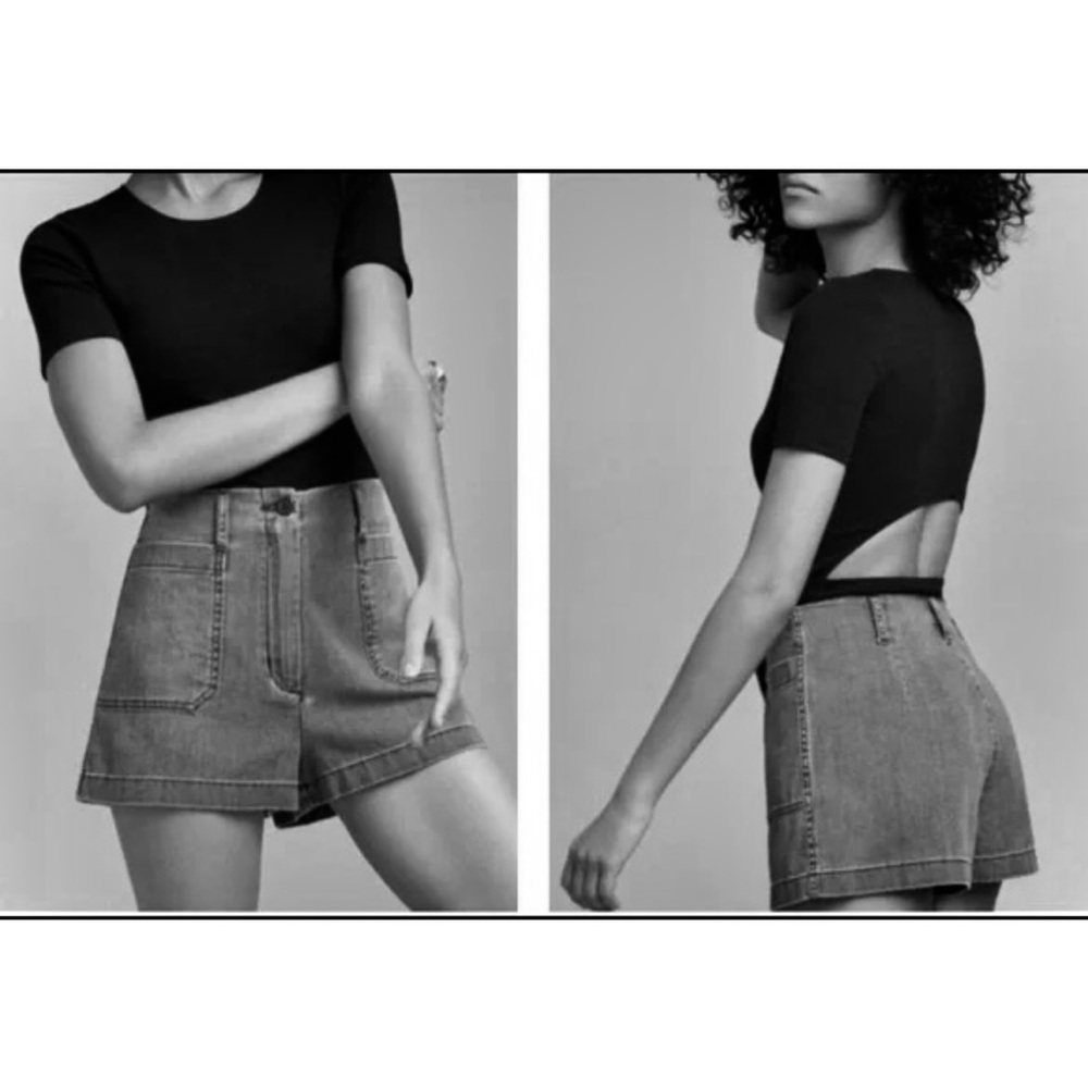 WILFRED FREE | S / 4 | Aritzia Naves Shorts High Rise Dark Indigo 100% Cotton